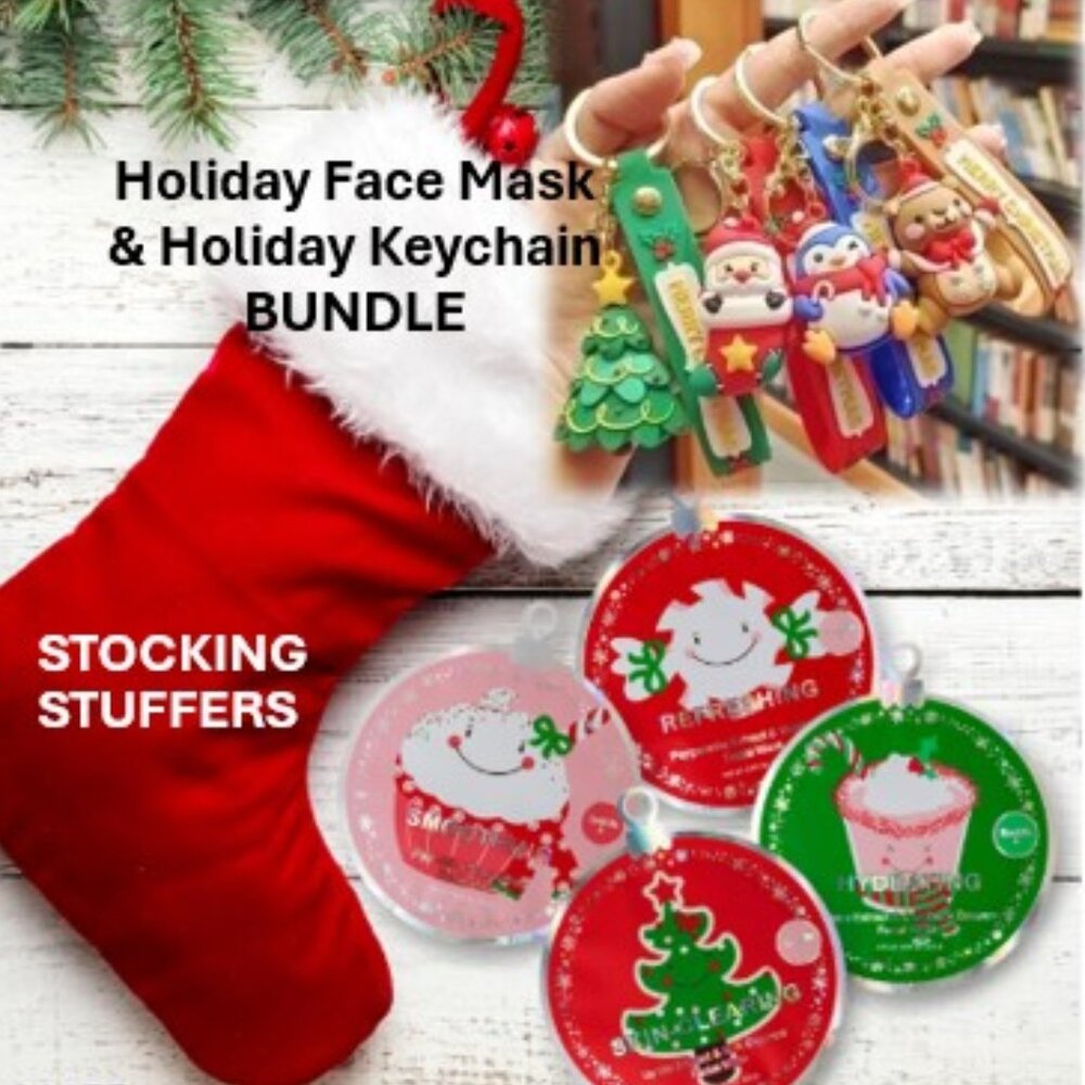 Stocking Stuffers (2pc Bundle}🎄1 Face Mask and 1 Holiday Key Chain🎁NWT